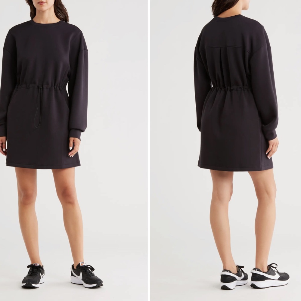 Zella Black Drawstring Waist Dress
